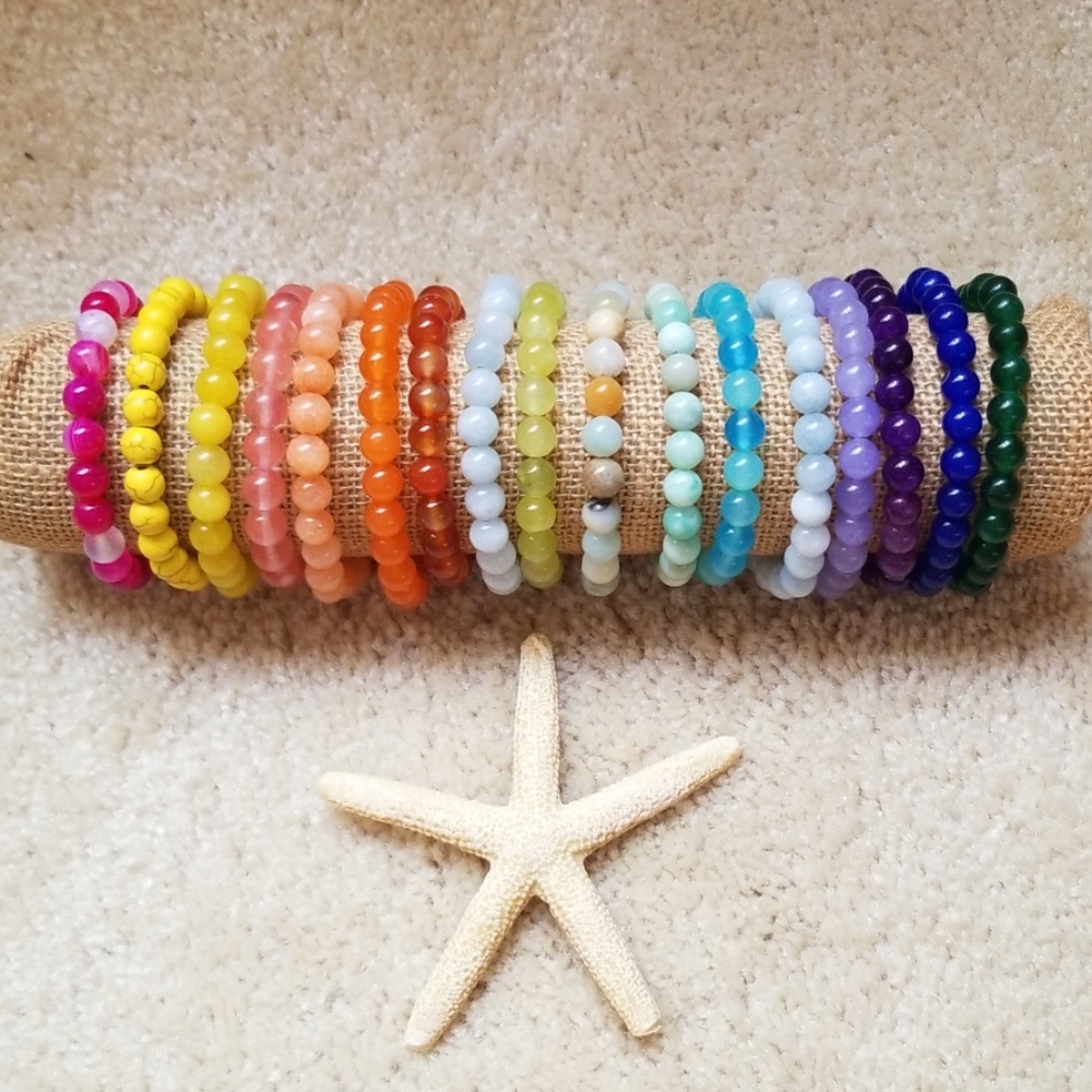 Agate Beaded Bracelets Multicolor